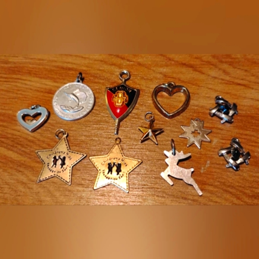 Assorted Silver and Gold Charms And Pendents